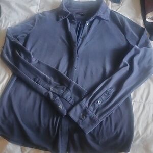 Banana REPUBLIC Womans Navy Long-Sleeve Button-Up Shirt